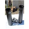 Image 1 : ** Black 7" Wood Burning Stove Pipe - (2) Sleeves -28" Tall & (3) Clamps