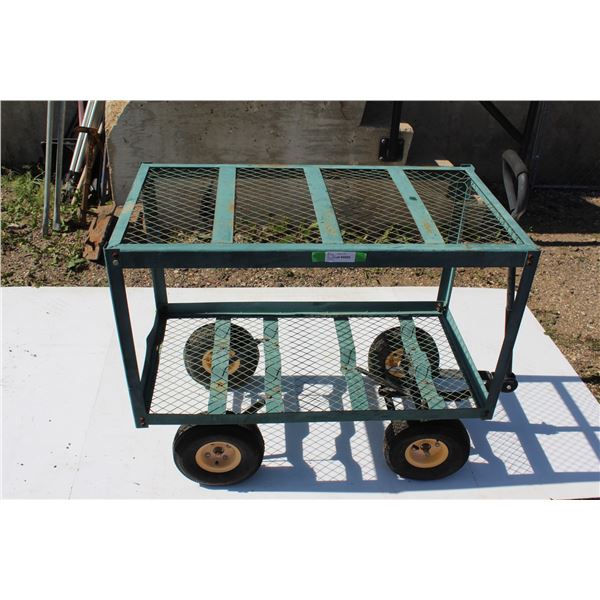 ** Rolling Metal Shelf Wagon - 38" x 20" x 32" Tall