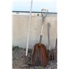 Image 2 : ** (8) Garden & Yard Tools: Post Hole Auger, Potato Fork, Hoe, Grain Shovel, Broom, (2) Cultivators