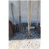 Image 3 : ** (8) Garden & Yard Tools: Post Hole Auger, Potato Fork, Hoe, Grain Shovel, Broom, (2) Cultivators
