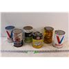 Image 1 : (6) Vintage Oil Cans - Assorted - Some Residual Oil in Cans