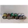 Image 4 : (6) Vintage Oil Cans - Assorted - Some Residual Oil in Cans