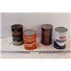Image 1 : (4) Vintage Oil Cans - Esso, Gulf, & Texaco - Full Un-Opened