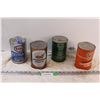 Image 1 : (4) Vintage Oil Cans - Esso, Sears, Gulf - Full Un-Opened