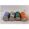 Image 4 : (4) Vintage Oil Cans - Esso, Sears, Gulf - Full Un-Opened