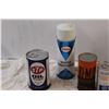 Image 2 : (7) Vintage Vehicle Fluid Cans: STP, Esso, HomeLite, Moto-Master - Some Full, Some Empty
