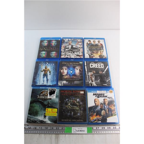 (9) Assorted Blue-Ray Movies - Jurassic Park, Aquaman and Hobbs & Shaw