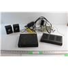 Image 1 : (2) Samsung Speakers, Pace SaskTel Router, Arris Satellite Receiver and Assorted Cords