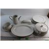 Image 1 : 11 pc Crown Victoria "Lovelace" Dishes - Plates, Platter, Butterdish, Tea Pot, Potato Bowl and Gravy