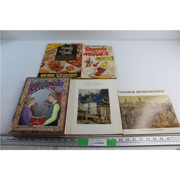 (5) Books and Magazines - Family Circle, Dennis the Menace and Suddenly Silver