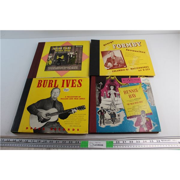 (4)  Vinyl Record Albums - Burl Ives, George Formby and Frankie Froba