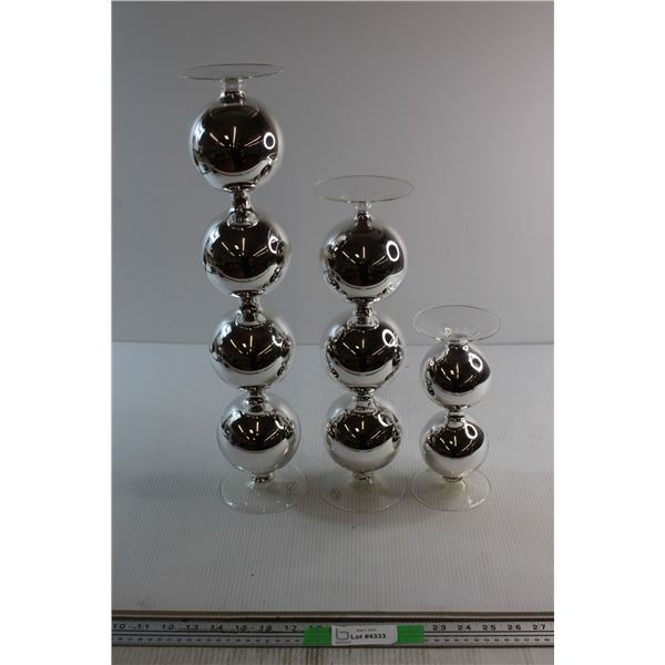(3) Mercury Glass Decorations