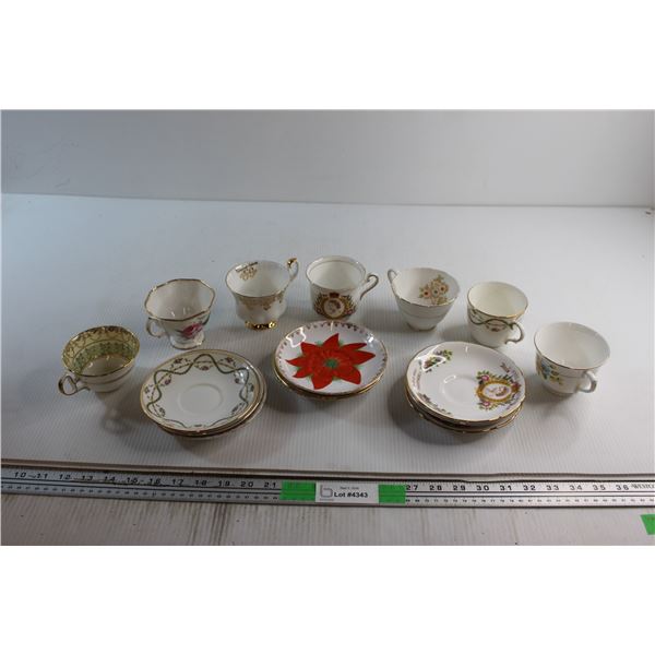 (9) Assorted Saucers and (7) Assorted Tea Cups