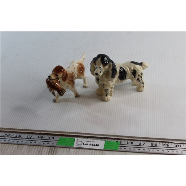 (2) Ceramic Dog Figures - Some Damage