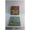 Image 1 : (2) Landscape and Fall Trail Framed Norman Rockwell Prints 12'' x 12''