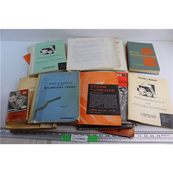 (10+) Assorted Text Books - Applied Physics, Millwright Trade and Steam Turbines