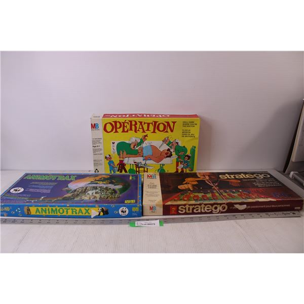 (3) Board Games - Operation, Stratego, Animotrax