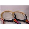 Image 3 : (2) Vintage Top Ace Tennis Rackets in Denim Dual Carrier