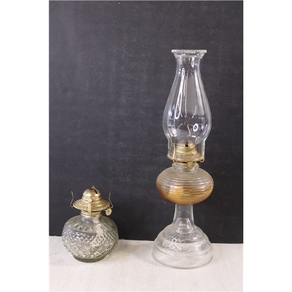 (2) Kerosene Lamps w/ (1) Chimney