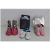Image 1 : (3) Pairs of Infant Shoes and Cowgirl Boots - Sizes 2 and 3 - New