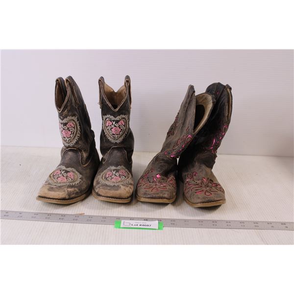 (2) Pairs of Ropper Cowgirl Boots - Size 1