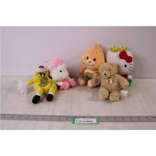 (5) Stuffed Animals - Care Bear, Hello Kitty Etc.
