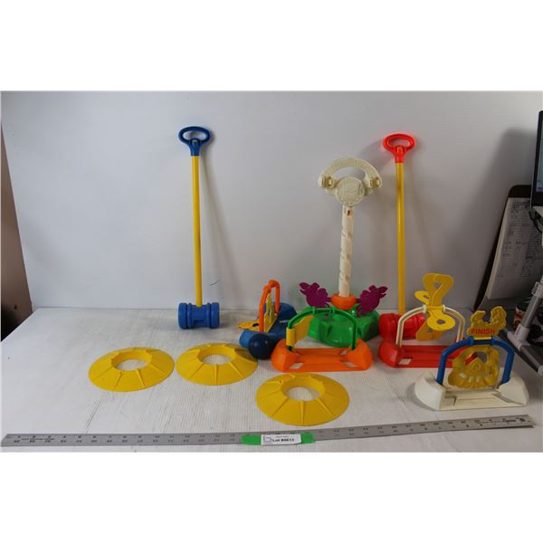 Fisher Price Happy Hoops Croquet Set, (3) Nerf Mini Gold Holes