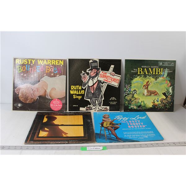 (5) Assorted Records - Rusty Warren, Ruth Wallis, Disney Bambi, etc.