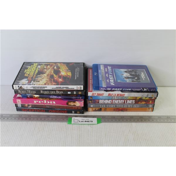 (12) DVDs - Foot Loose - XXX - Behind Enemy Lines - Reba - Get Smart - The Fast & Furious Tokyo Drif