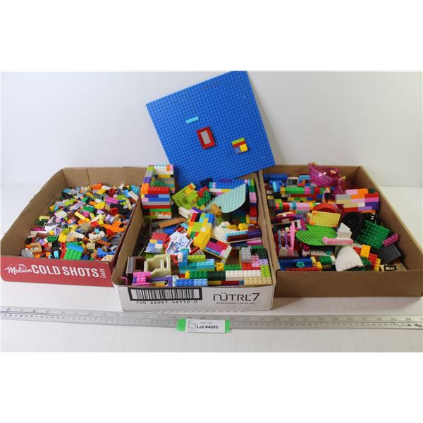 (3) Flats of Lego Pieces