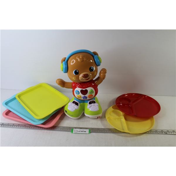 Vtech - Follow Me Franklin Talking Dancing Bear (working) - Plastic Trays & Dishes