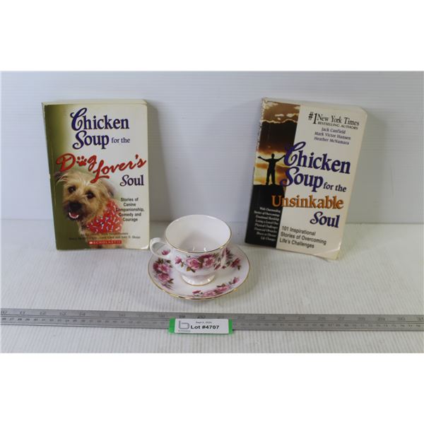 (2) Chicken Soup Books - Queen Anne Tea Cup & Saucer