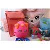 Image 4 : Metal Pail - Fuzzy Chair Cushion - Lunch Bag - Assortment of Small Toys