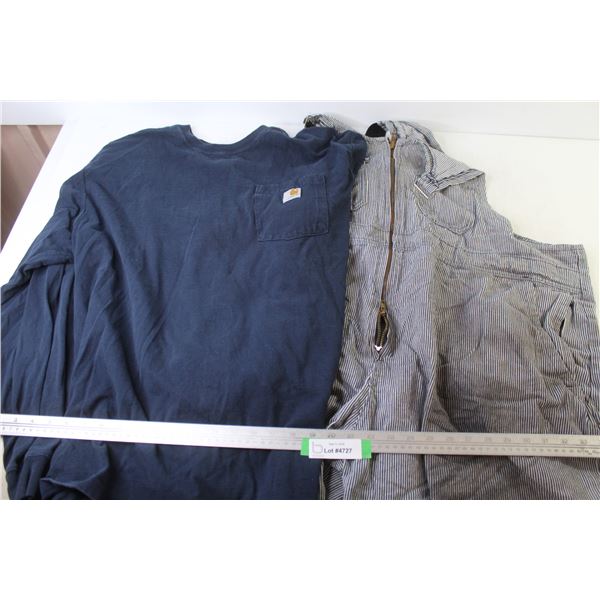 Railroad Style Coveralls (stained - size 52) - Carhartt Sweat Shirt (size XL)