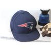 Image 2 : Woven Hat - Carved Wooden Turtle - Calgary Flames Collector Helmet - Patriots Hat w/Earmuffs - Batte