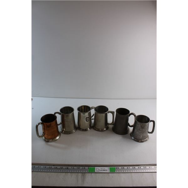 (6) Metal Tankards