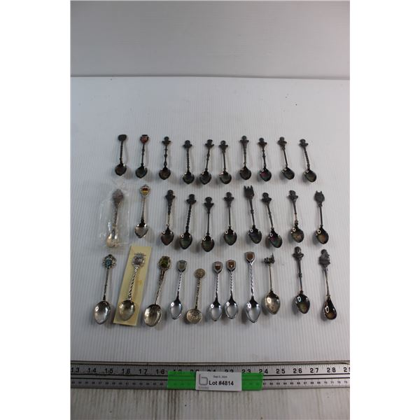 (33)  Souvenir Silver Spoons