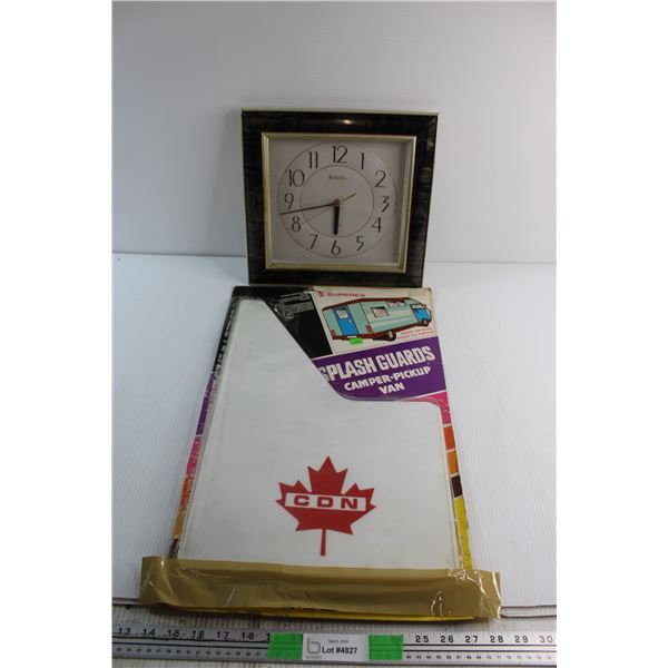 Bulova Quartz Wall Clock - Untested and Van Splash Guards Set