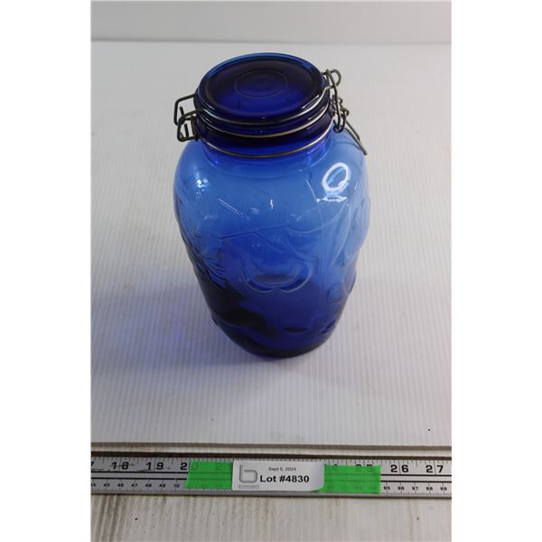 Blue Glass Storage Jar