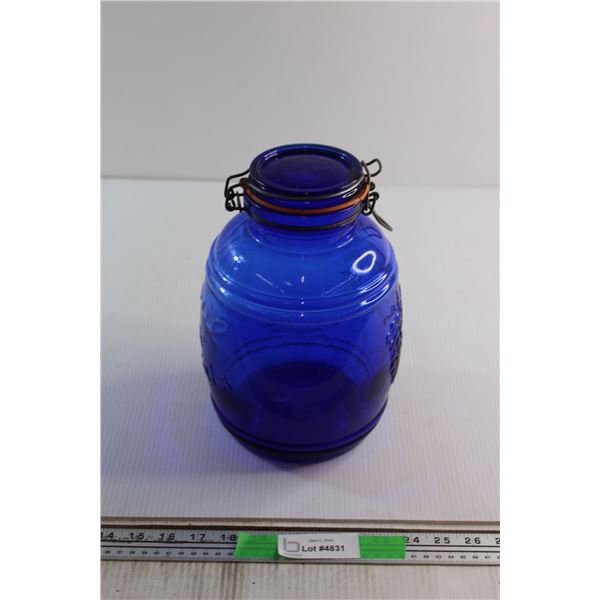 Blue Glass Storage Jar