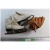 Image 1 : Pair of Figure Skates - Size 6 and Baseball Glove
