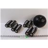 Image 1 : (4) Sets of Walking 1lb Weights & (1) 8lb Workout Ball