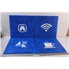 Image 1 : (4) Custom Painted Camping Style Signs on Canvas - 14" x 14"