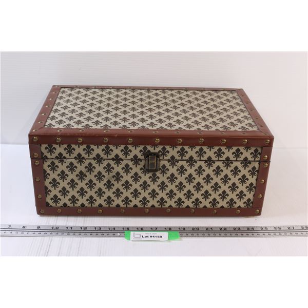 Fleur De Leis Design Storage Box (Hinge Needs Screws) - 17" x 10" x 6"