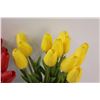 Image 5 : (2) Bunches of Faux Tulips (Red & Yellow) in Glass Vases - 14" Tall Tulips