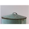 Image 2 : Green Metal Flour Bin w/Lid - 22" x 11" - Some Wear