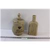 Image 1 : (2) Pottery Containers: Jar - 11" x 6" & Vase - 11" Tall