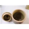 Image 3 : (2) Pottery Containers: Jar - 11" x 6" & Vase - 11" Tall