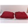 Image 1 : (2) Red Cable Knit Throw Blankets
