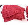 Image 2 : (2) Red Cable Knit Throw Blankets